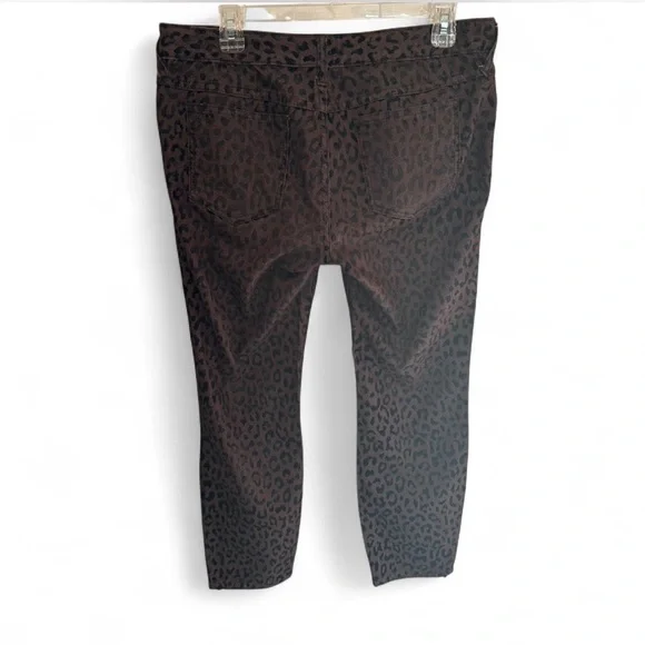 Free People Leopard Print Ankle Jeans - Brown and Black Size 30 - Picture 2 of 7